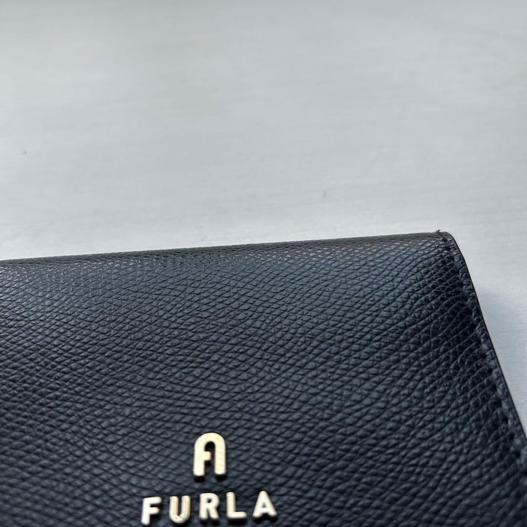 FURLA Cameliaブラック レザー 名刺入れ カードケース