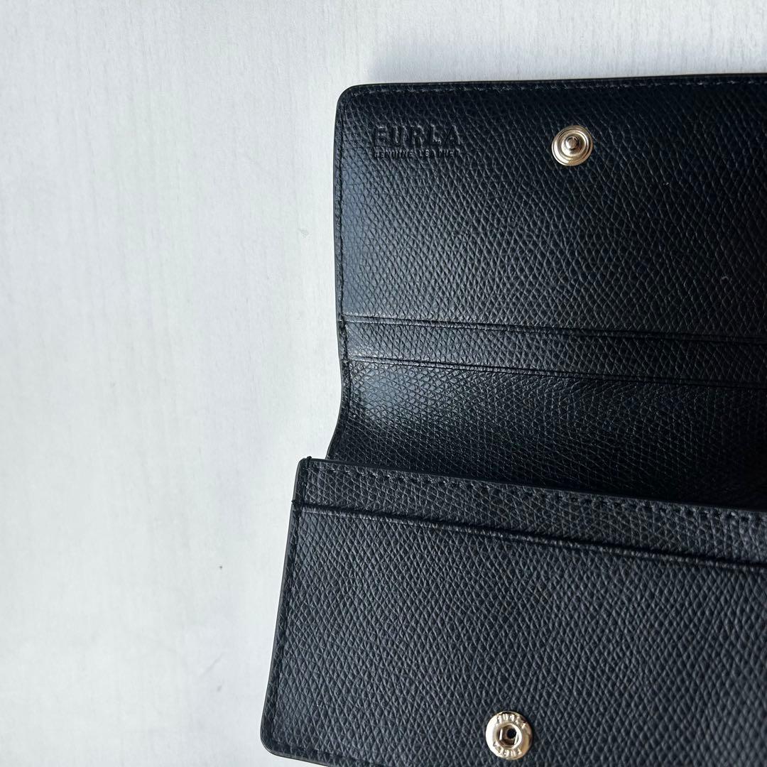 FURLA Cameliaブラック レザー 名刺入れ カードケース