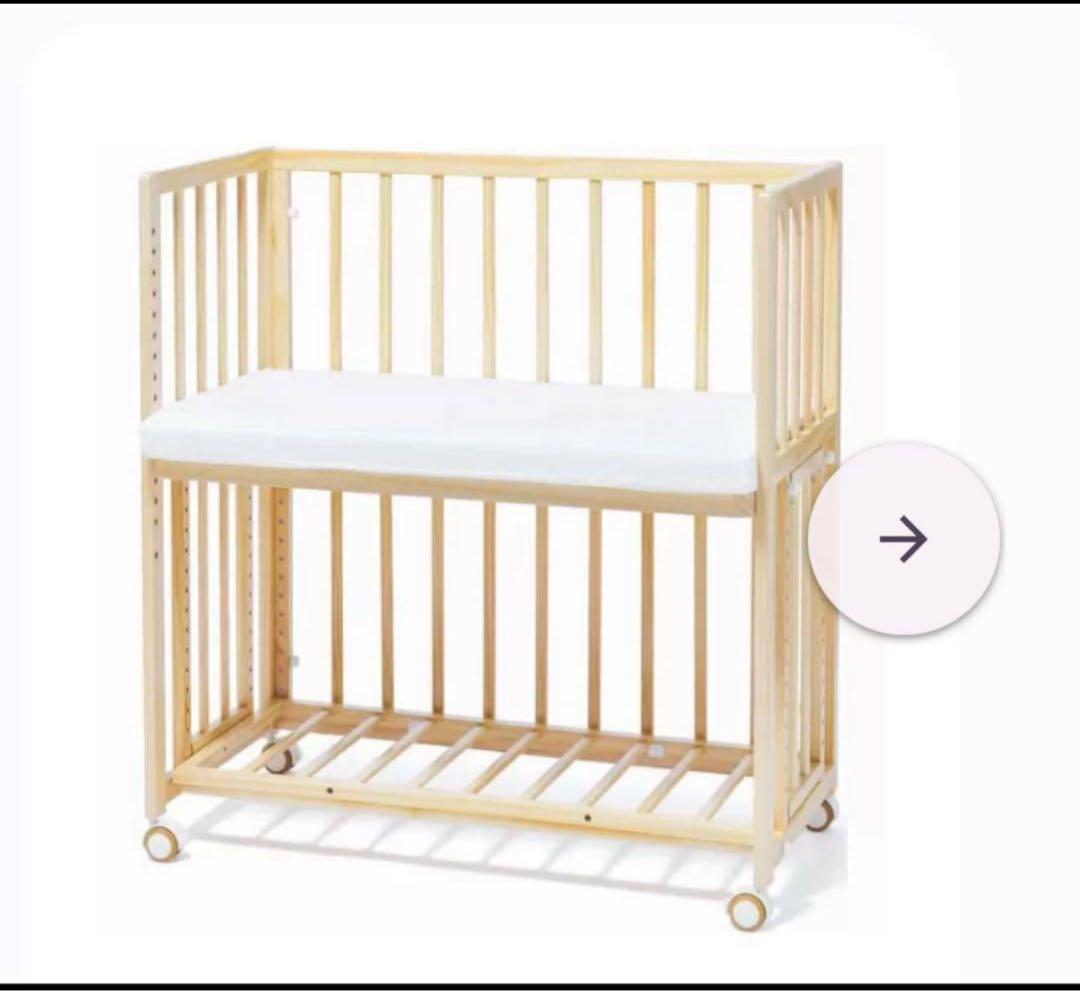 大和屋 ベビーベッド そいねーる＋ムーブ ホワイト