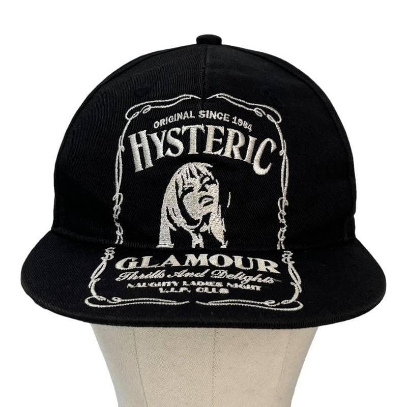 4648 ヒステリックグラマー キャップ WHISKY刺繍 ガール ブラック