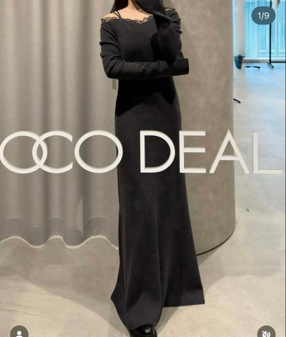 値下げしました◯ ココディール　オフショルニットワンピース　ブラック　01