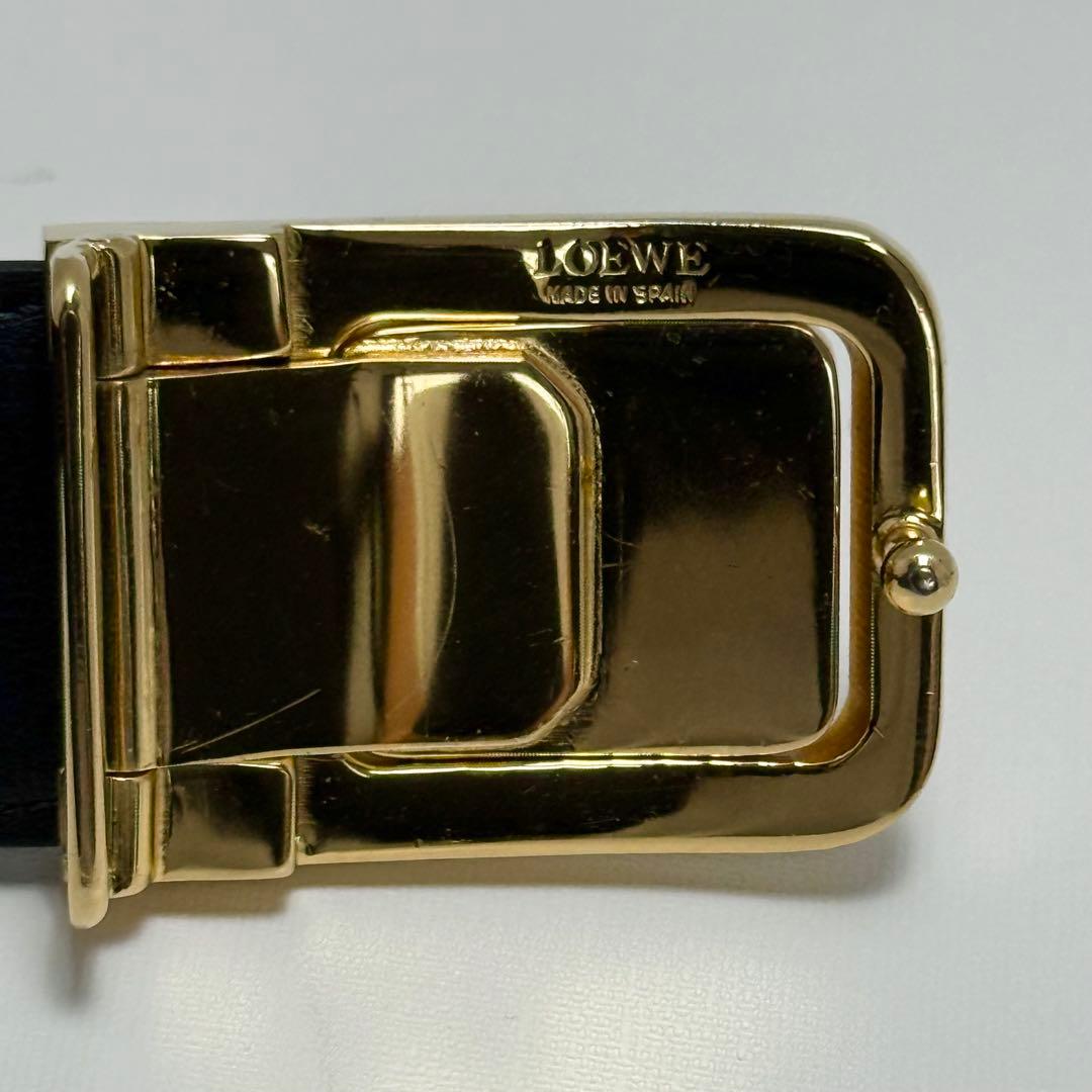 ✨良品✨LOEWE アナグラム ベルト 新品ベルト ゴールド金具 ユニセックス