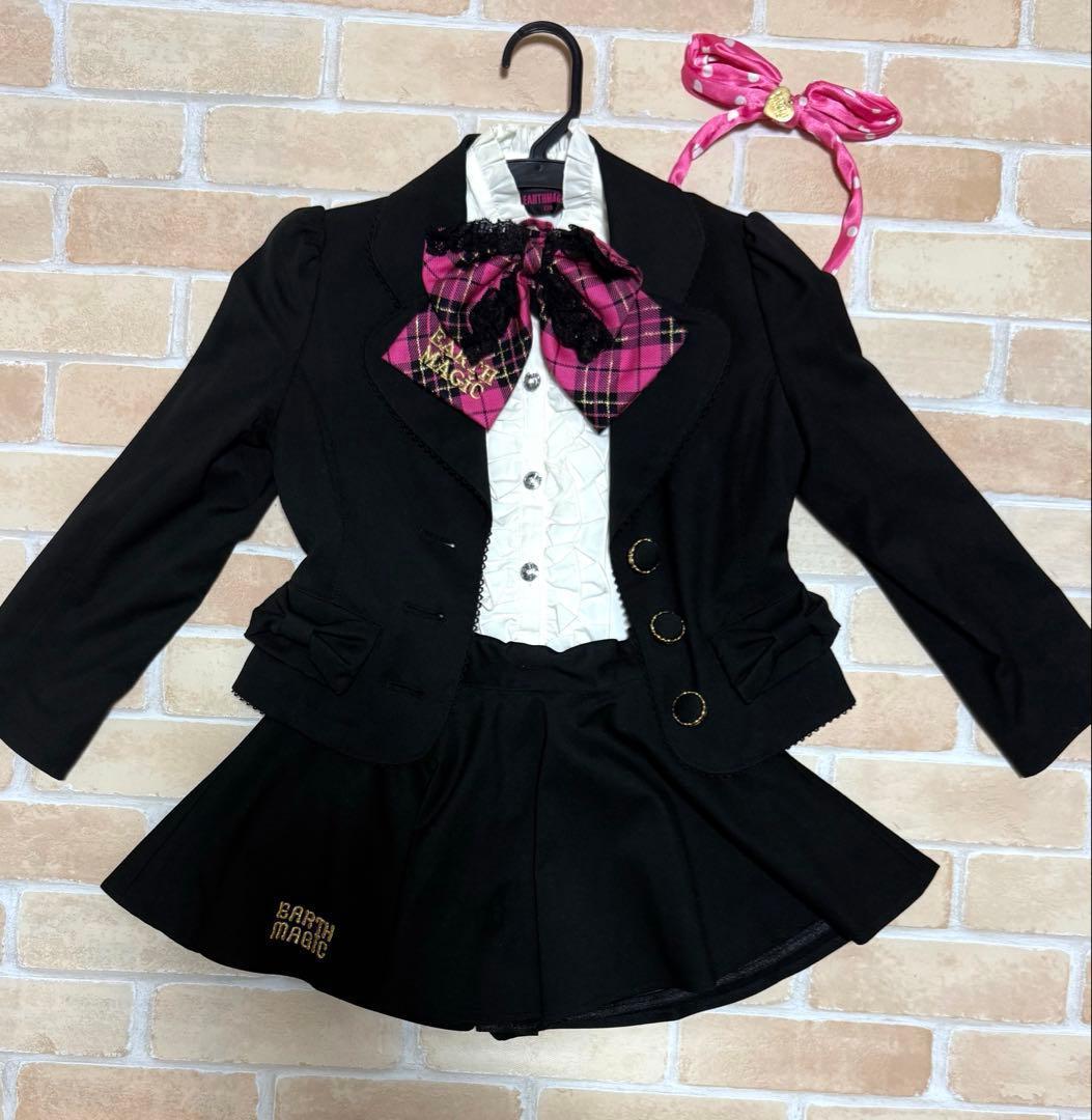 【着用1回】アースマジック 卒園式 入学式 5点 スーツ フルセット 120