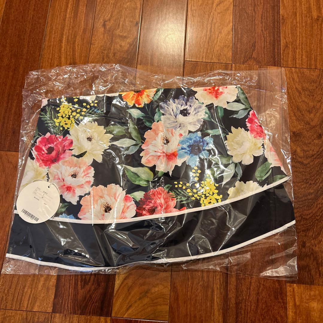 花柄エプロン ネイビー