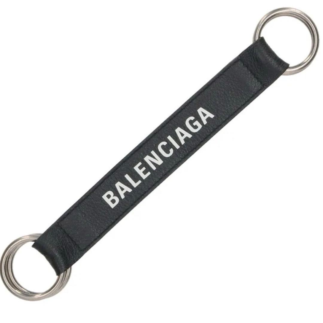 23時までお値引き⭐︎新品未使用バレンシアガ ロゴプリントレザーキーホルダー