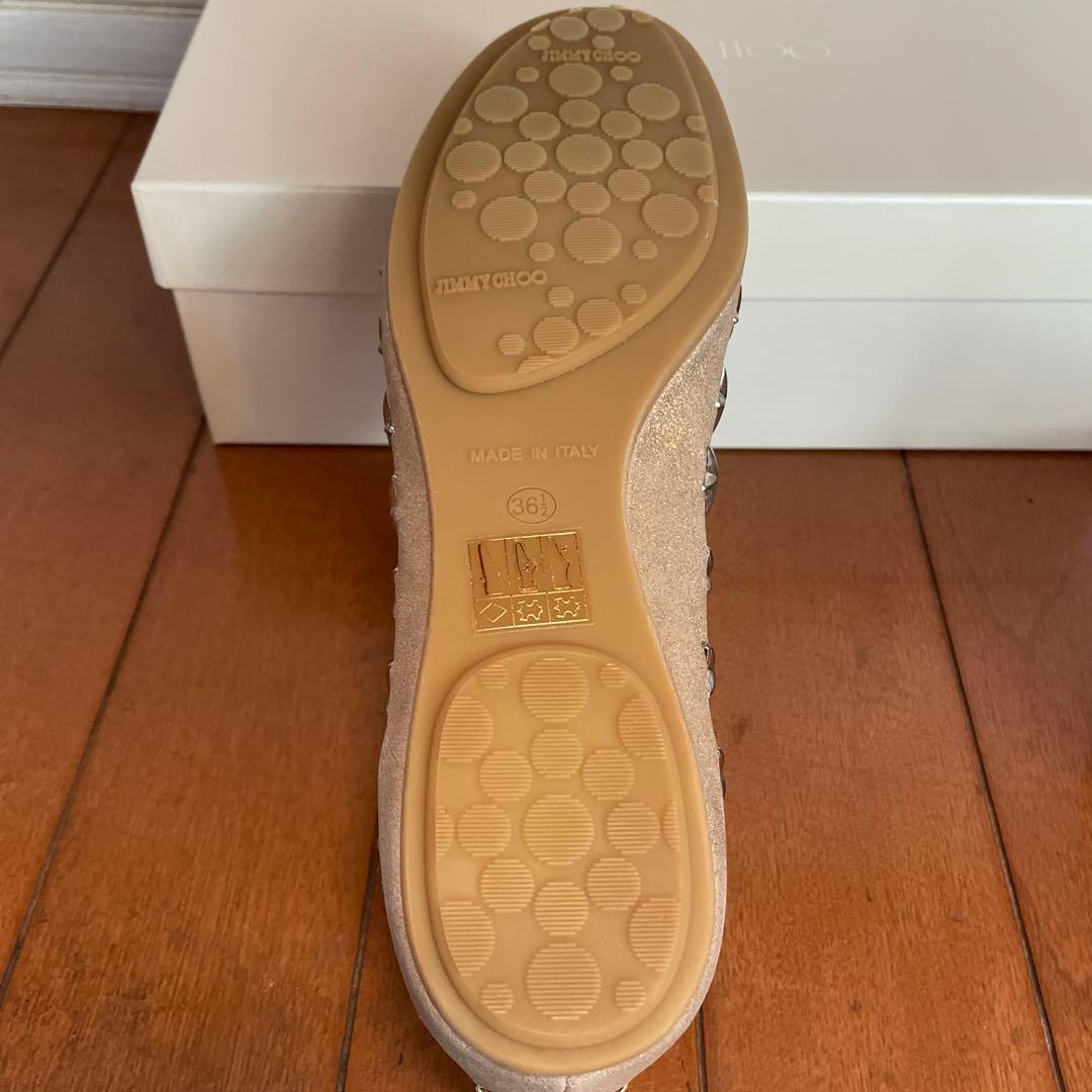 JIMMY CHOO ゴールド スタースタッズ フラットシューズ　未使用品