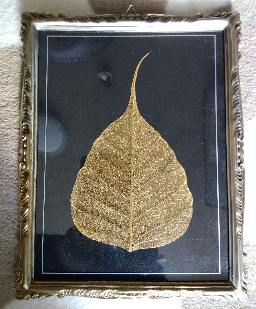 菩提樹　葉脈　24金コーティングアート