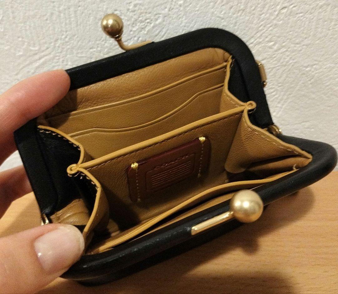 COACH コーチ キスロック がま口 ケース 財布 ブラック