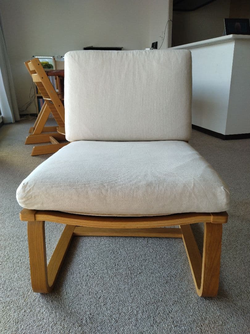 【美品】MUJI無印良品 ダイニングソファチェアオーク材/リビングでもつかえる②