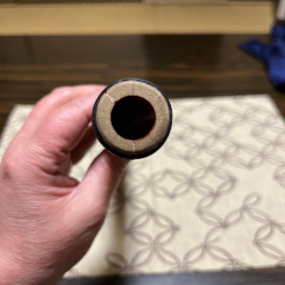 ①天然煤竹　８割り管籐巻龍笛　ケース、笛袋付