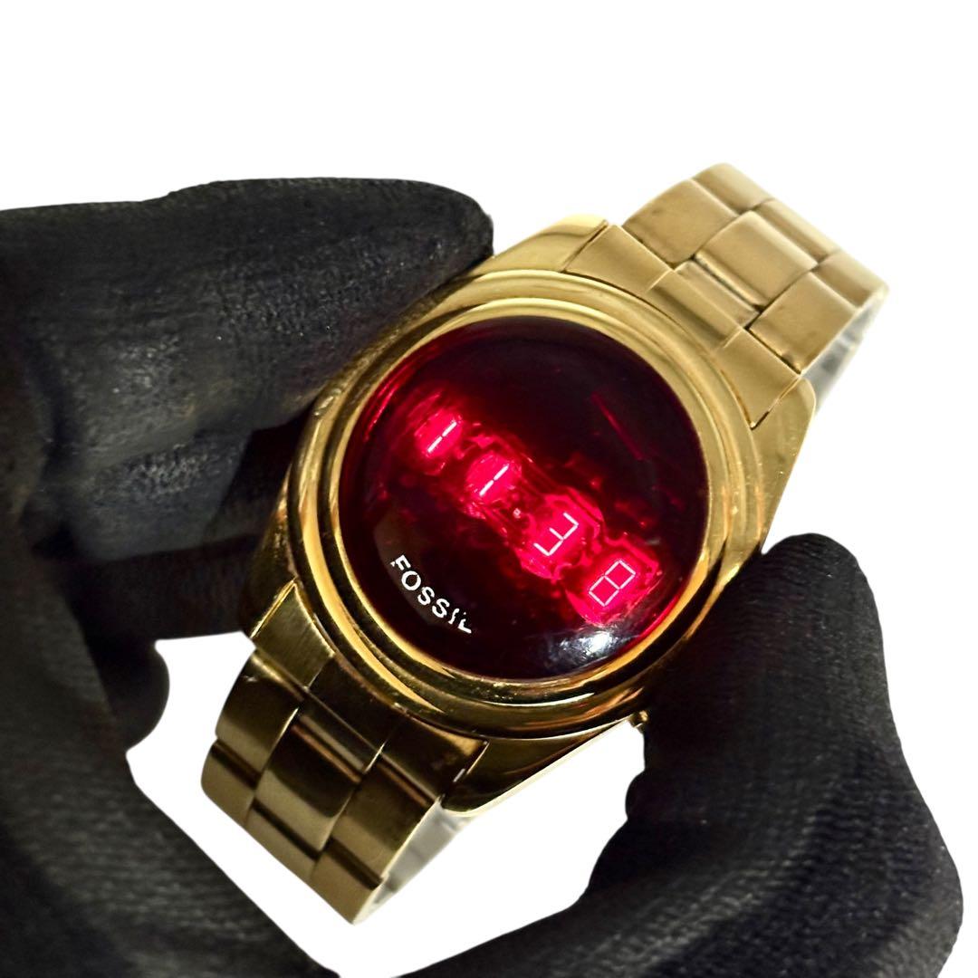 時計 archive y2k 00s fossil watch LED gold