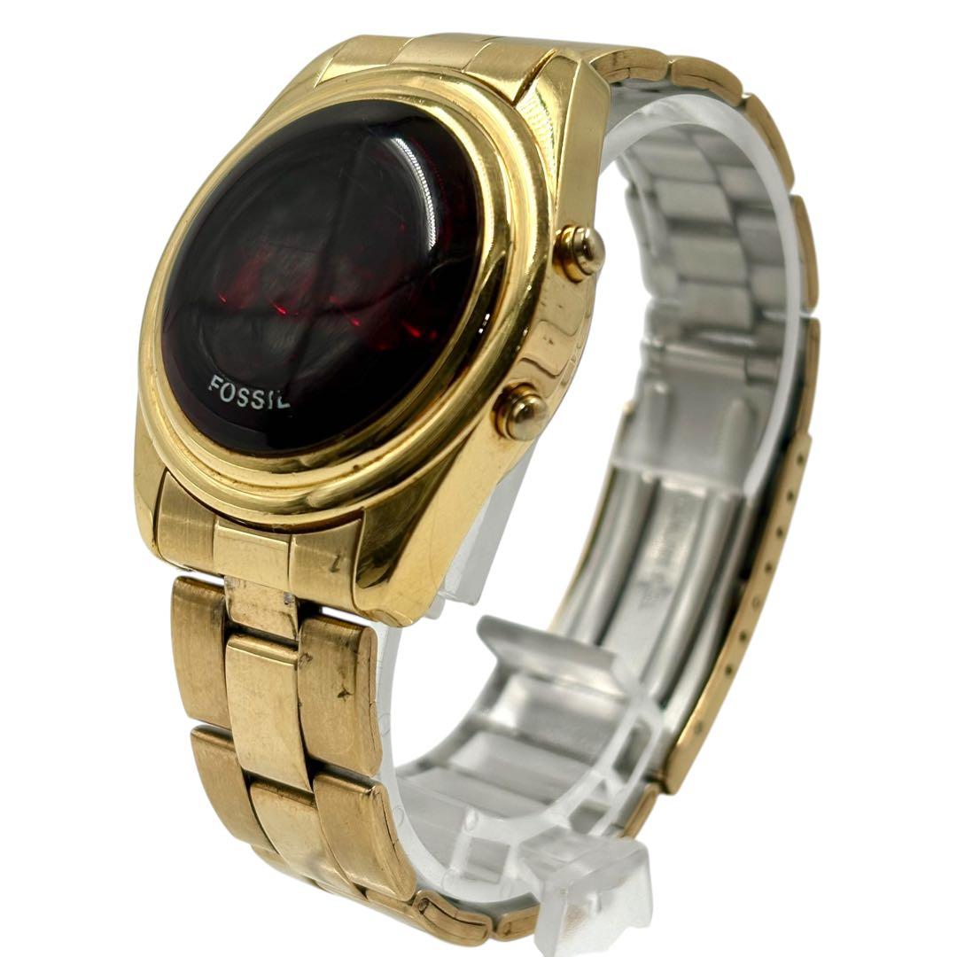 時計 archive y2k 00s fossil watch LED gold