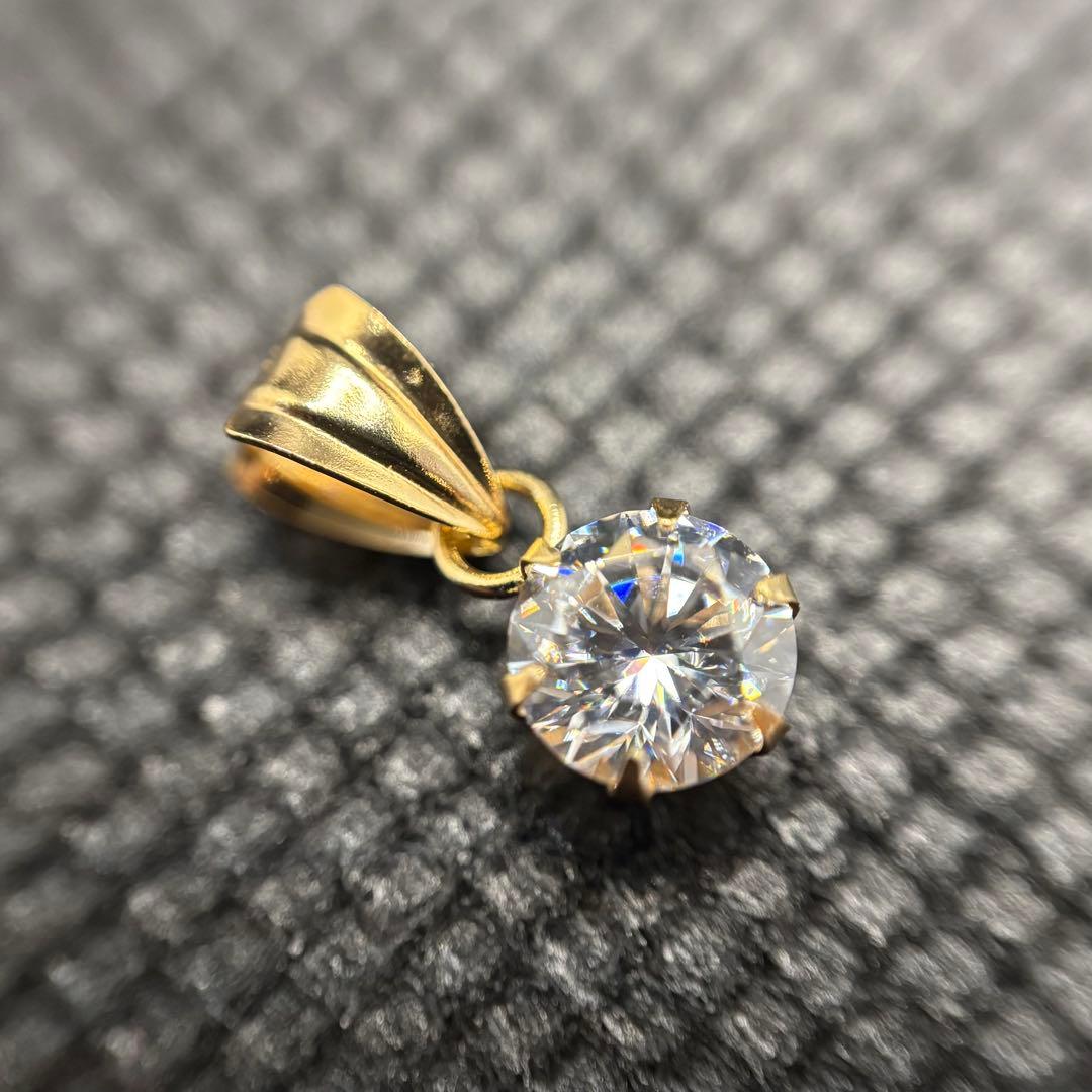 K18YG キュービックジルコニア ペンダントトップ ヘッド PH QZ 5mm