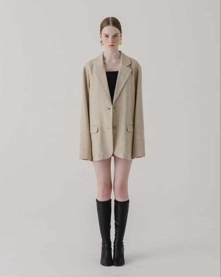 【新品】Eaphi LINEN LIKE OVER JACKET beige