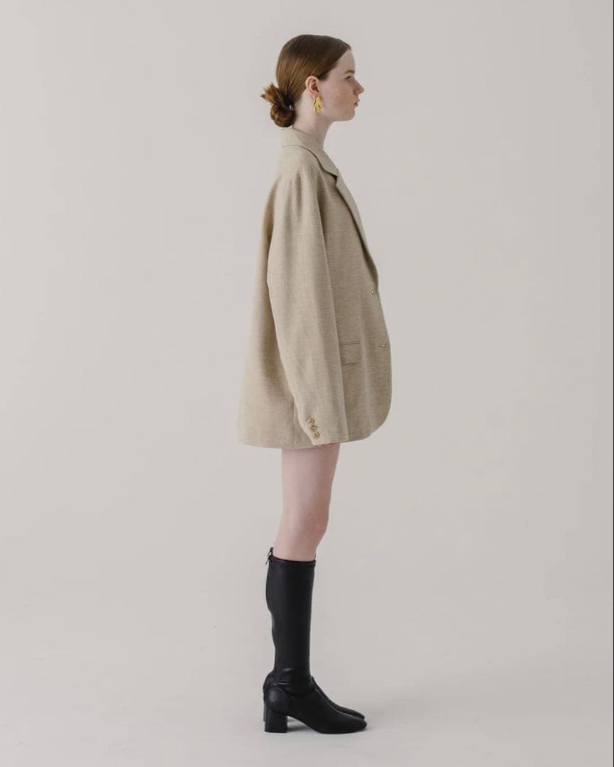 【新品】Eaphi LINEN LIKE OVER JACKET beige