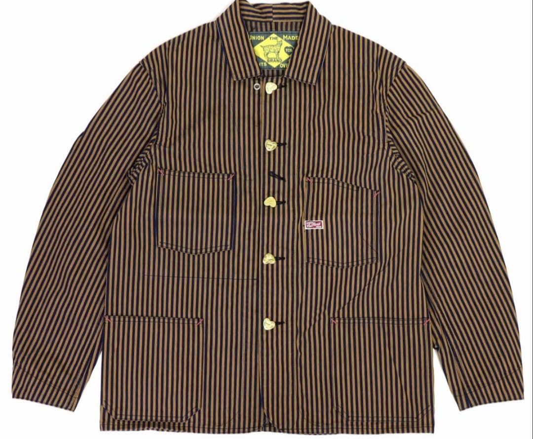 TCBジーンズ ブラウンヒッコリー カバーオール