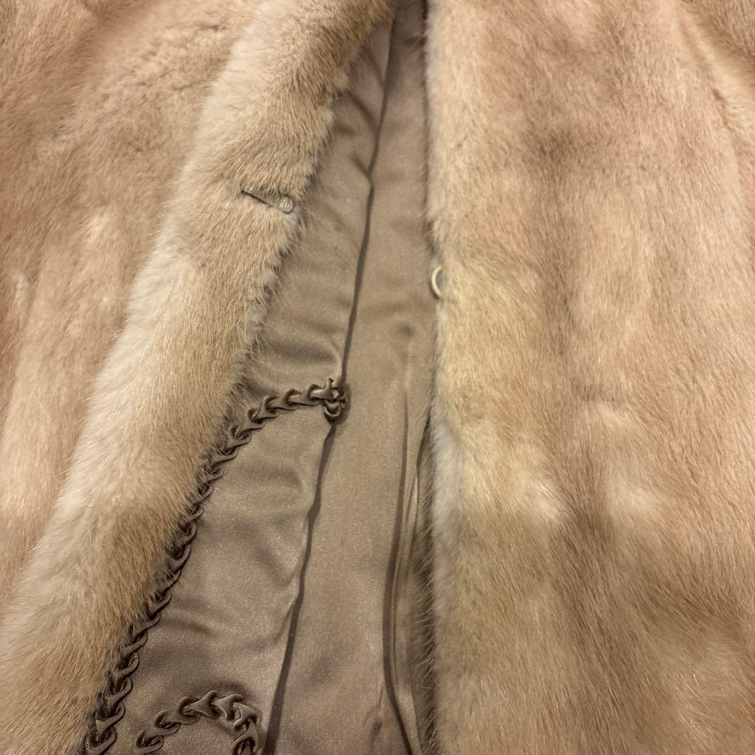 DASCO ミンクファーコート ストール付 ベージュ L相当