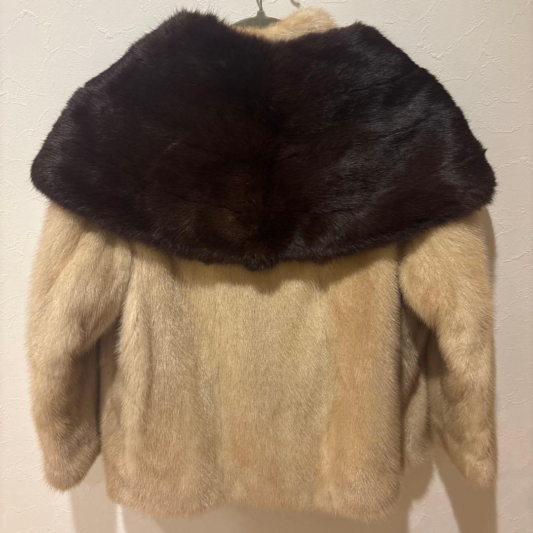 DASCO ミンクファーコート ストール付 ベージュ L相当