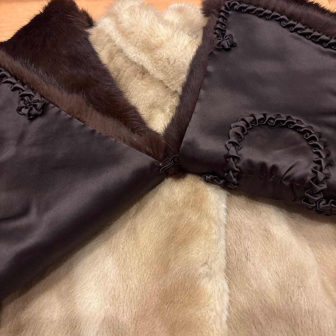 DASCO ミンクファーコート ストール付 ベージュ L相当