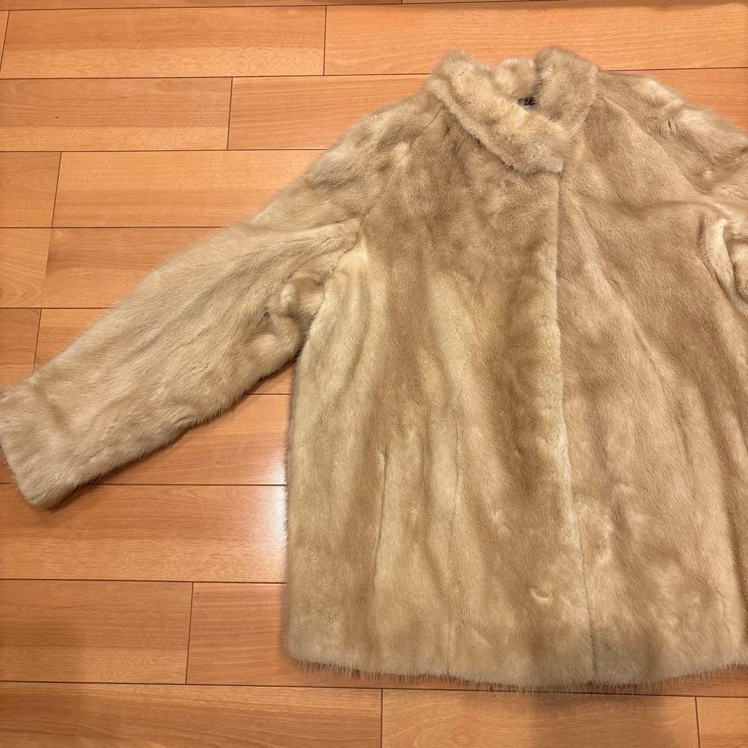 DASCO ミンクファーコート ストール付 ベージュ L相当
