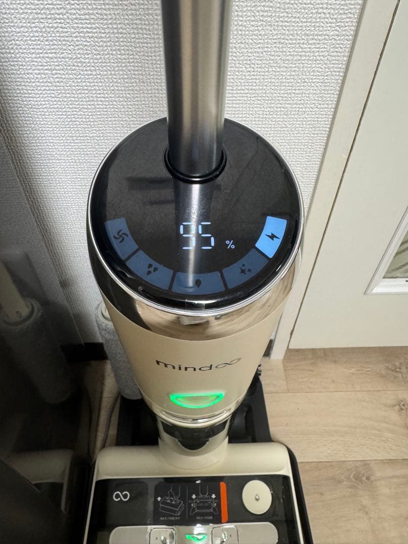 愚零闘武多 mindex スティッククリーナー ホワイト 水拭き掃除機