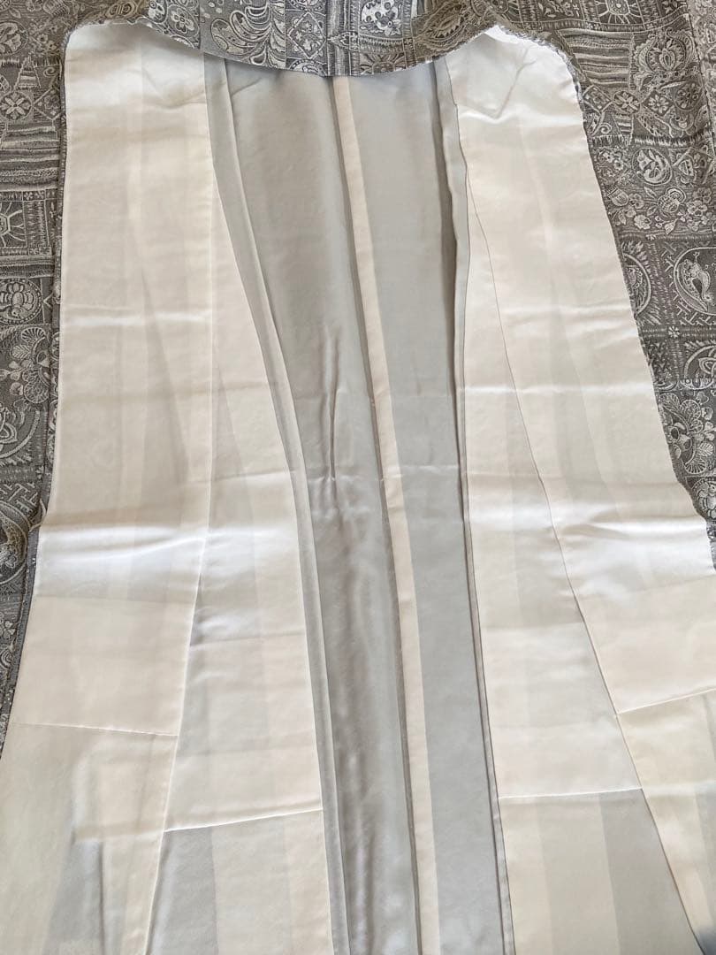 未使用しつけ付き☆天目織　お召し　花や鳥模様　着物（袷）ラスト！