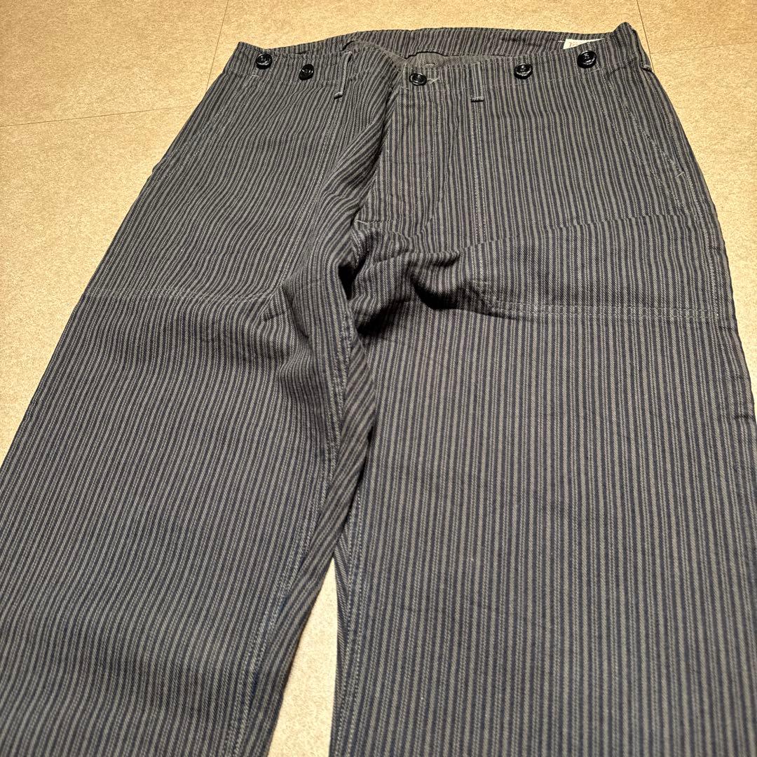 Trophy clothing ワークパンツ　ストライプ　黒　グレー　34