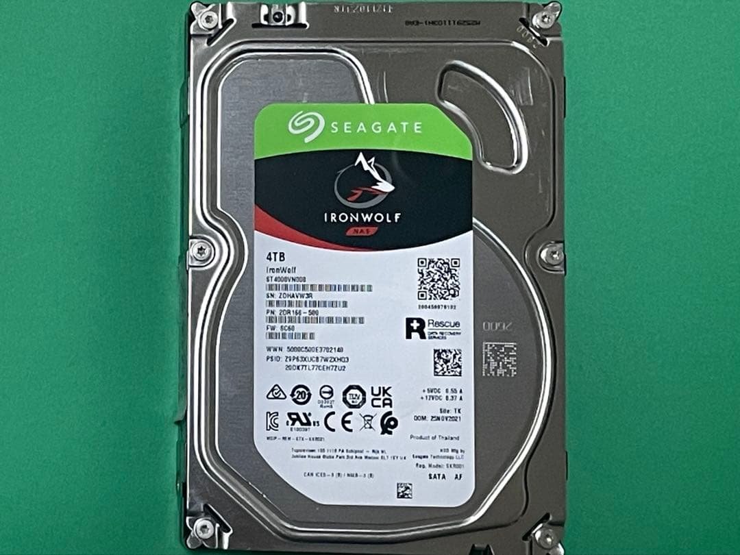 DIGA換装用3.5インチHDD4TB IronWolf ST4000VN008