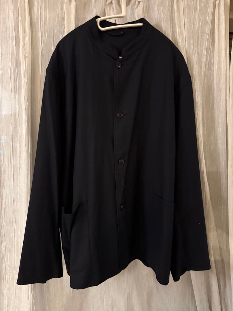 comoliコモリ　ウールフラノスタンドカラージャケット 紺3