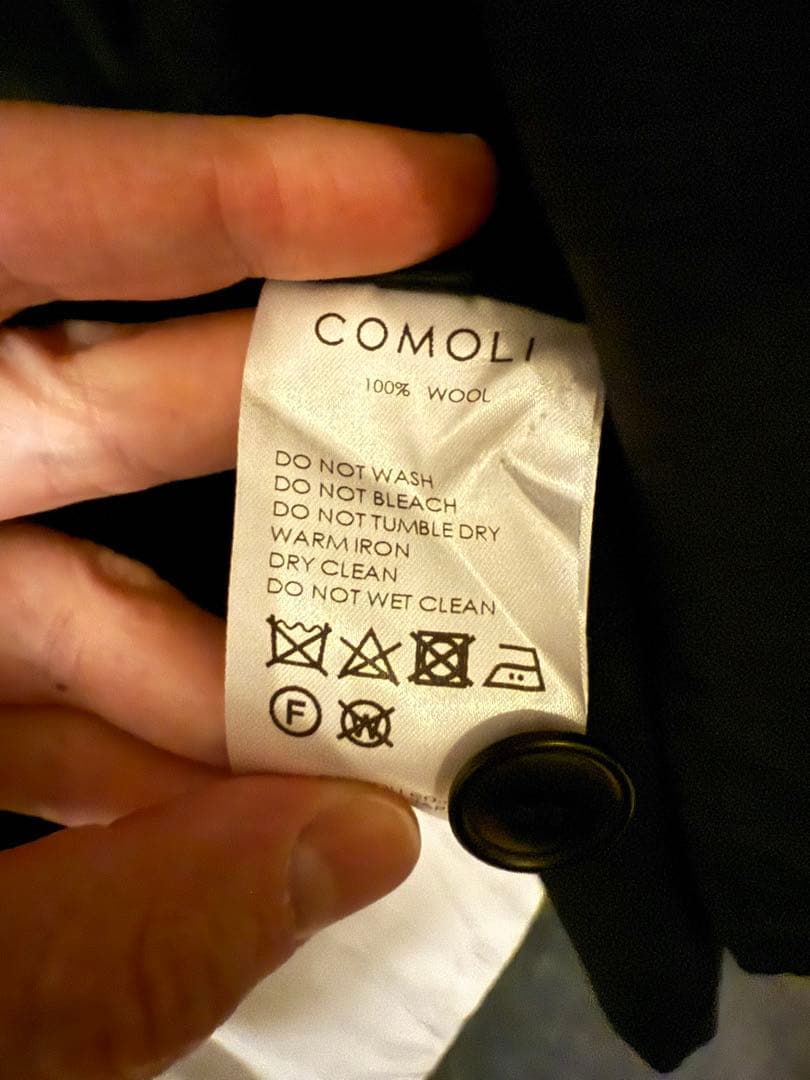 comoliコモリ　ウールフラノスタンドカラージャケット 紺3