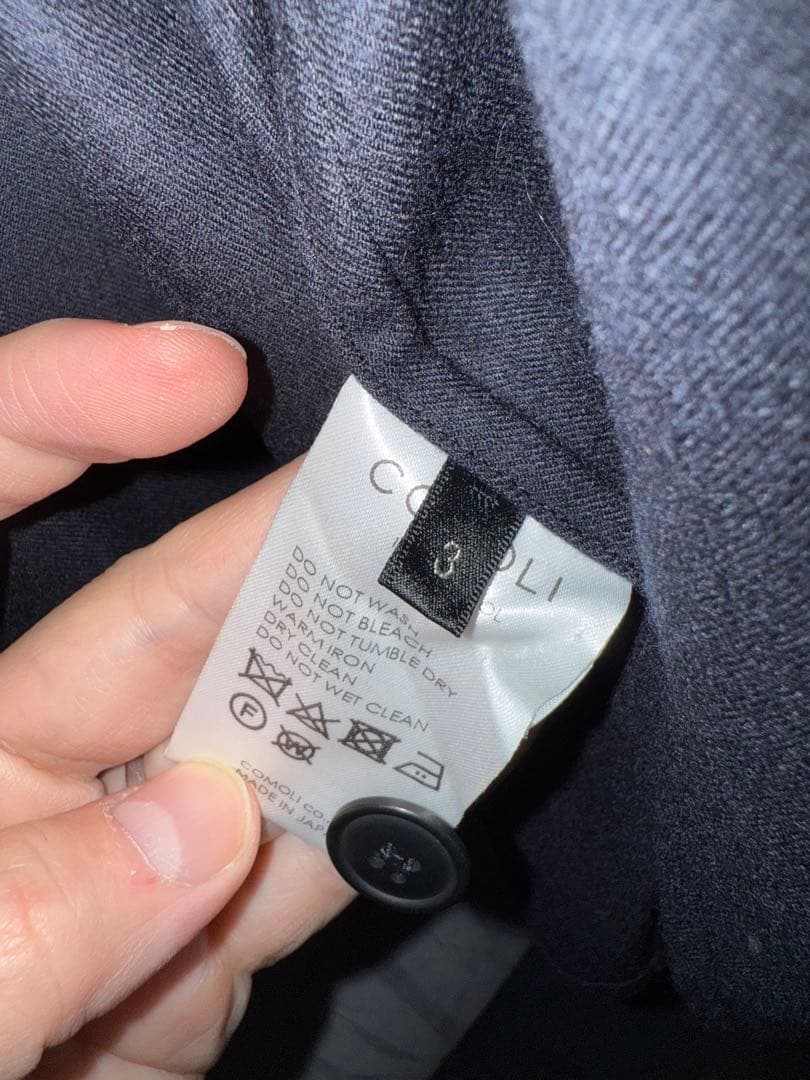 comoliコモリ　ウールフラノスタンドカラージャケット 紺3