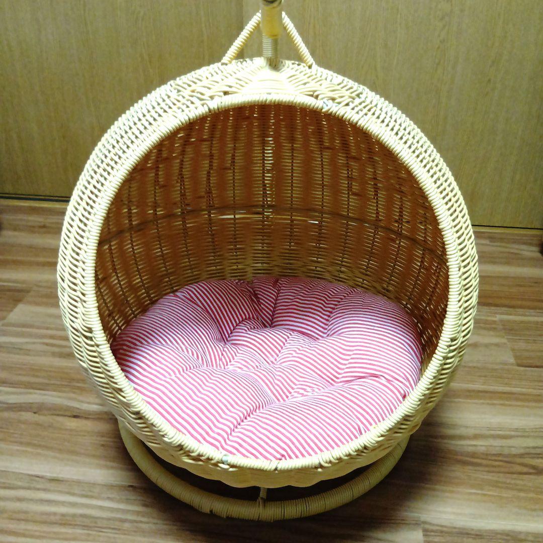 籐製ハンモック型キャットベッド