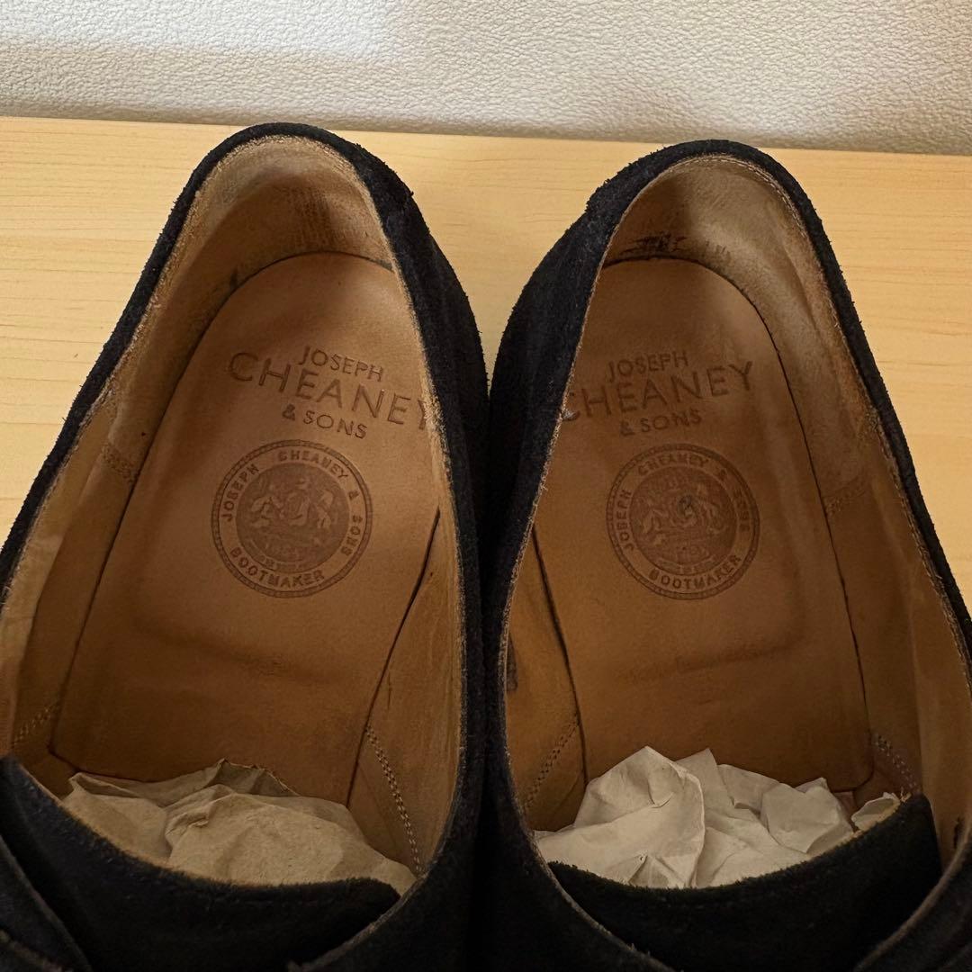 ジョセフチーニー　ブラック　スエード　シングルモンク　ドレスシューズ　メンズ