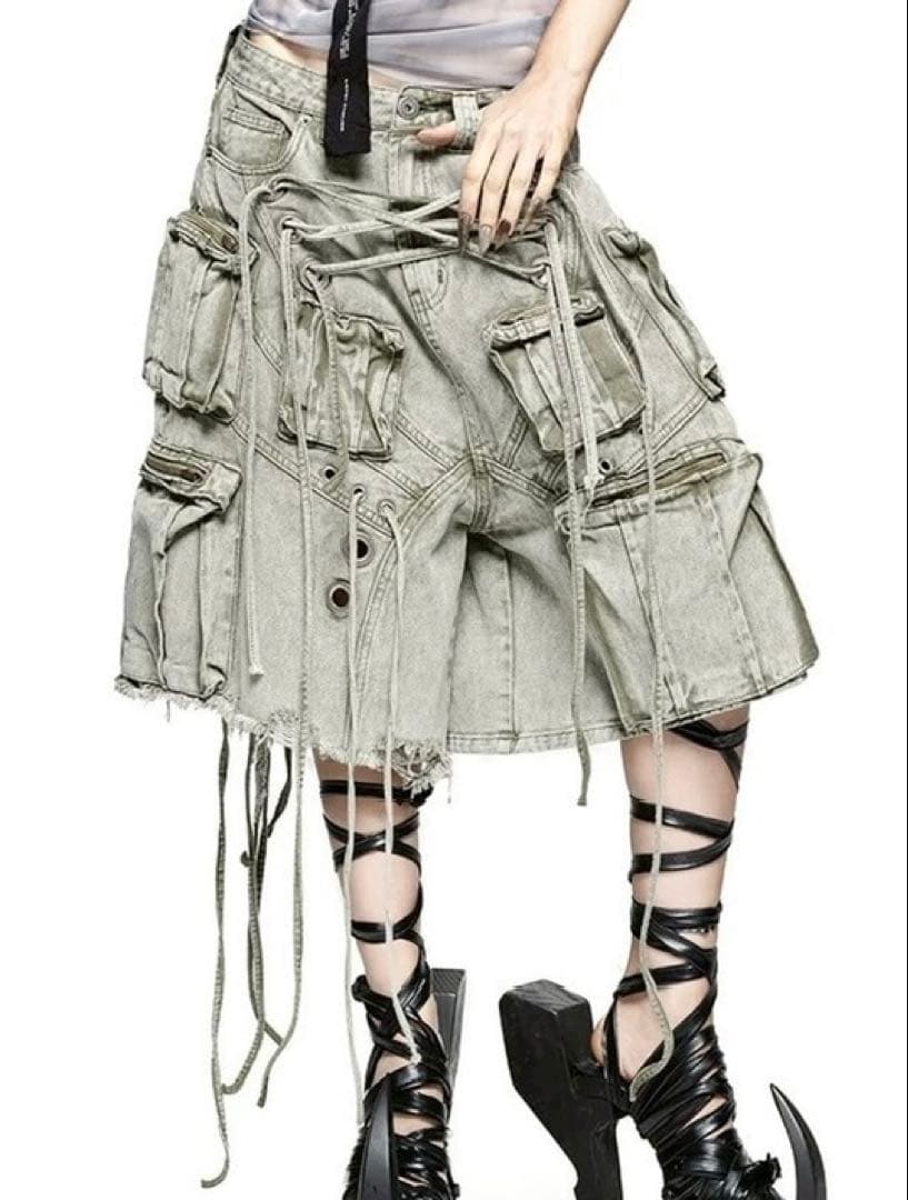 【LATUI ATELIER】ラトゥイ アトリエ ポケットデニムハーフパンツ