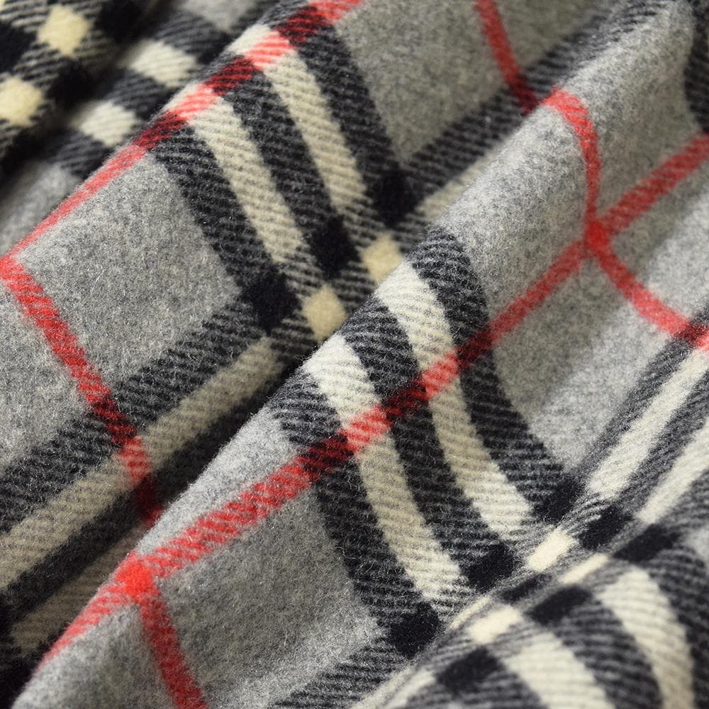 90s Burberrys ウール ノバチェック ポンチョ フリンジ チャイナ釦