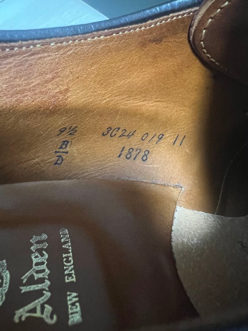 Alden バーガンディ モンクストラップシューズ9 1/2