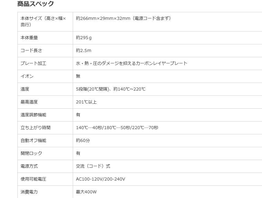 ReFa ビューテックストレート　ヘアアイロン RE-AC02A