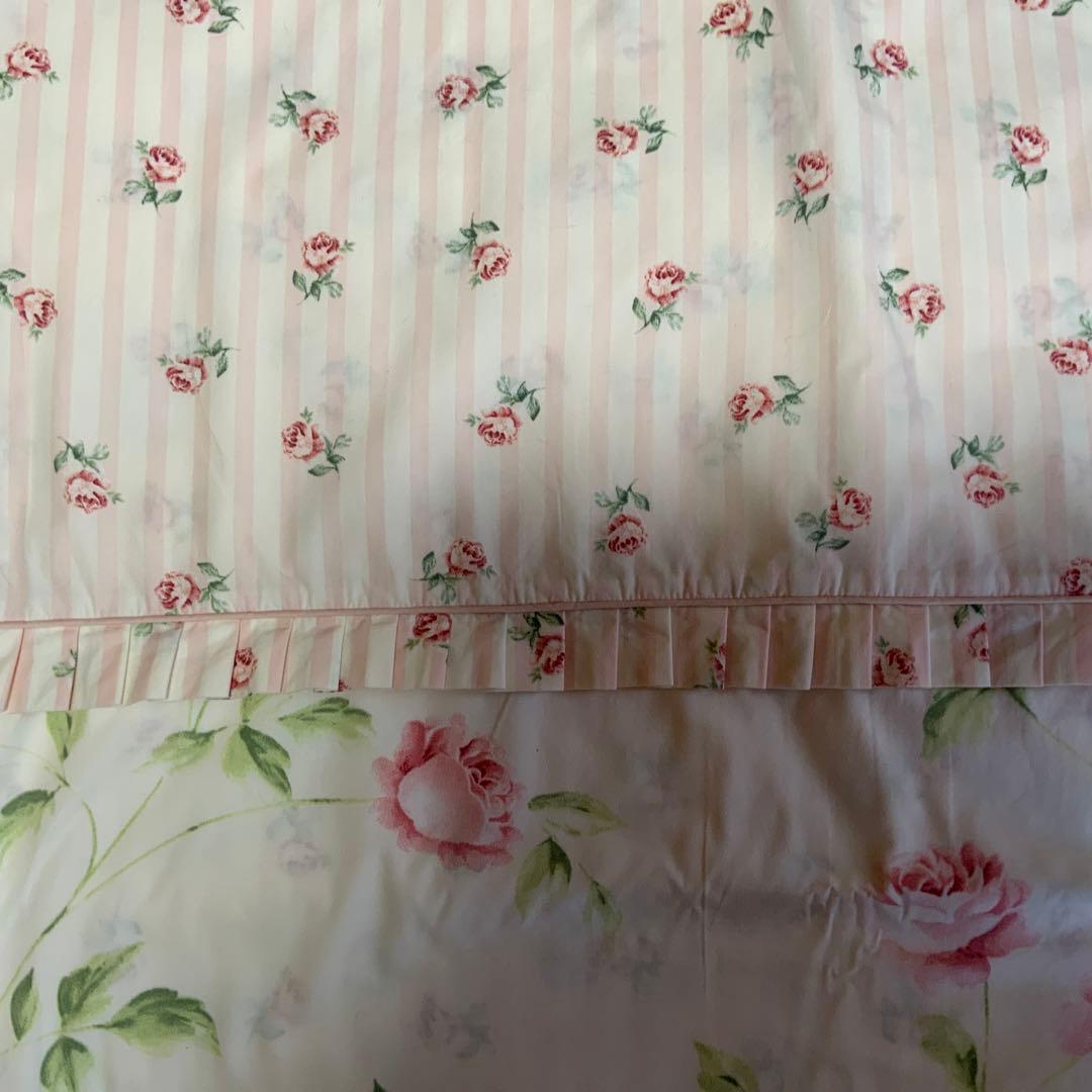 ローラアシュレイ　ヘーゼルウッド／チョークピンク　シングル掛け布団カバー