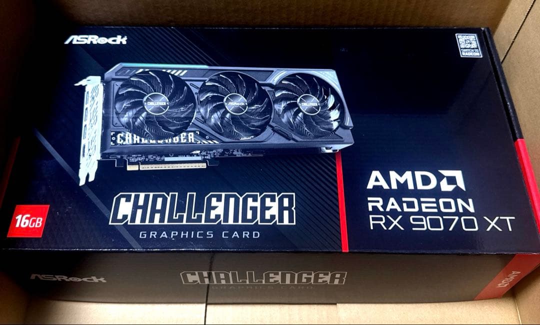 RADEON RX9070XT 16GB AMD ASRock 未開封新品 保有