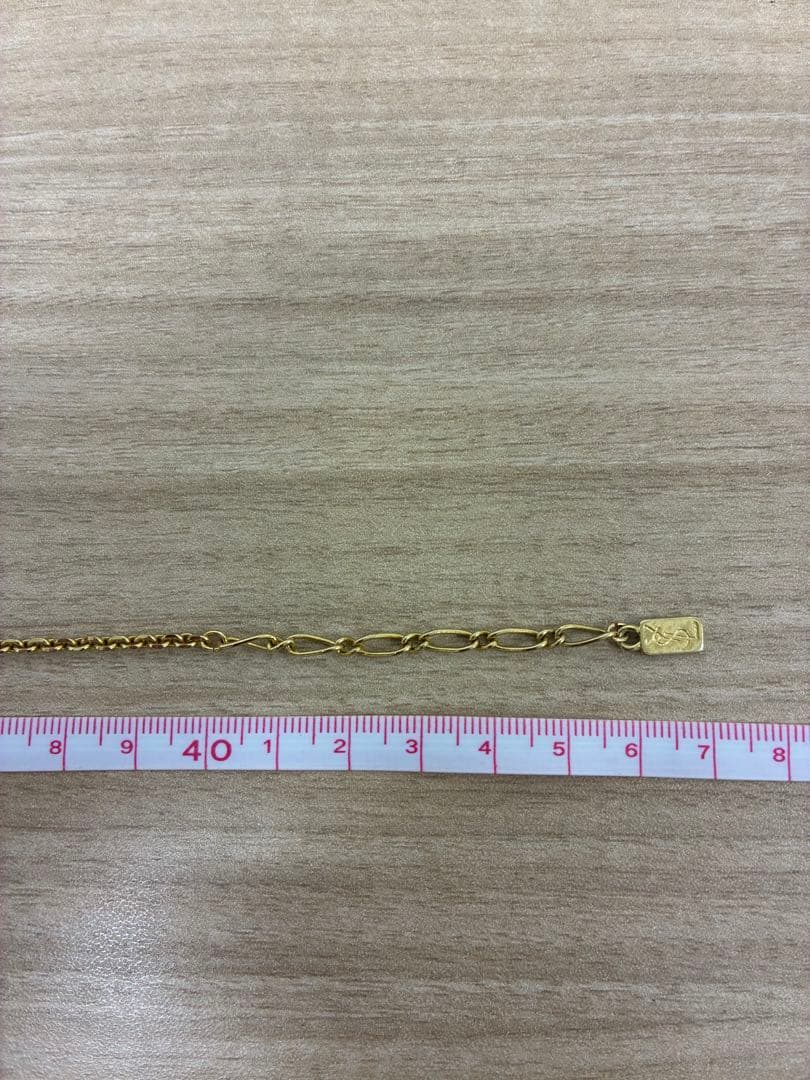 美品　イヴ・サンローラン ネックレス ゴールド YSL ロゴ ラインストーン