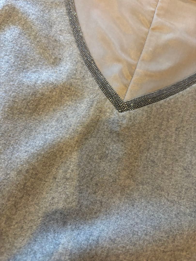 FABIANA FILIPPI グレー ノースリーブ Vネック ロングワンピース