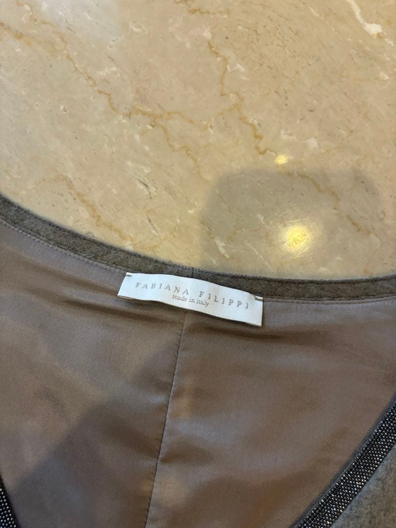 FABIANA FILIPPI グレー ノースリーブ Vネック ロングワンピース