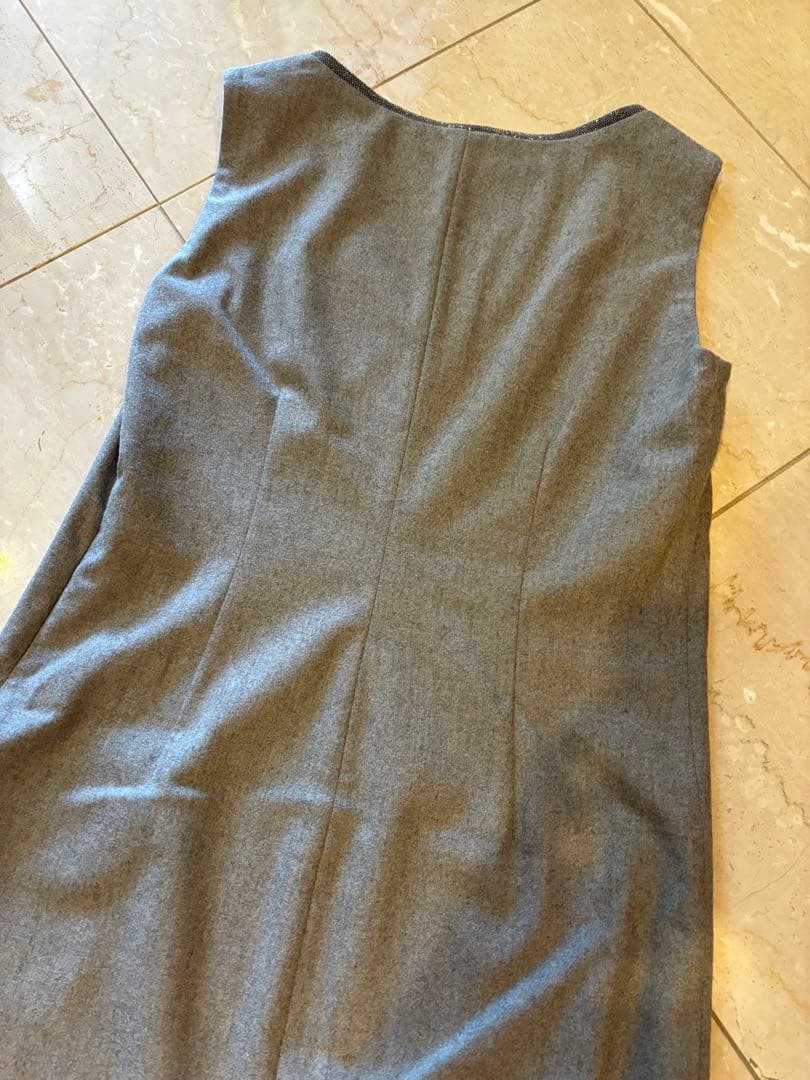 FABIANA FILIPPI グレー ノースリーブ Vネック ロングワンピース