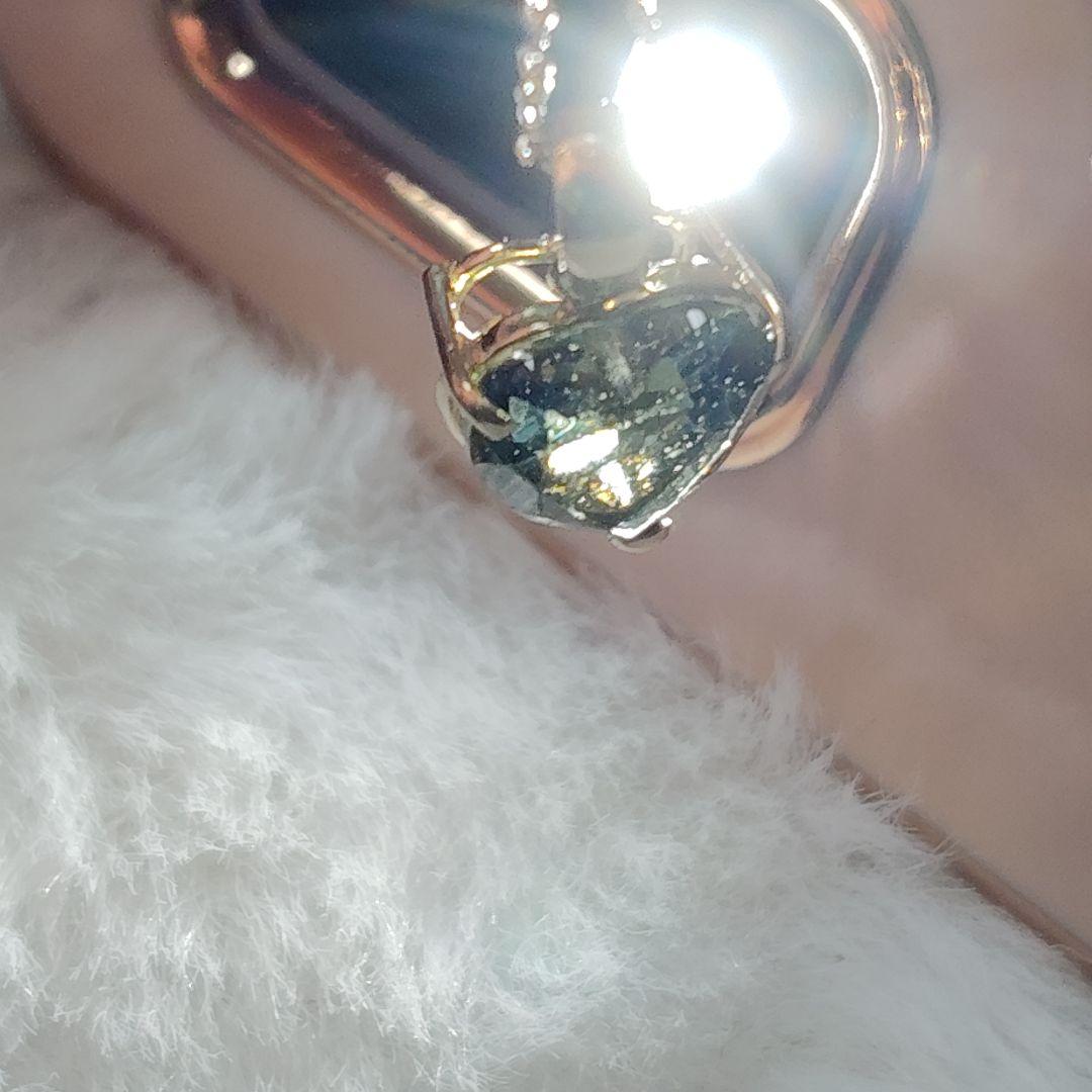 k18 モルダバイト ペンダントトップ 18金 ハート 隕石 チェーン無し