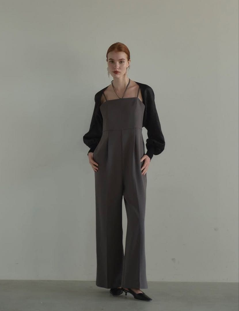 andresd ダブルクロスオールインワンドレス チャコール