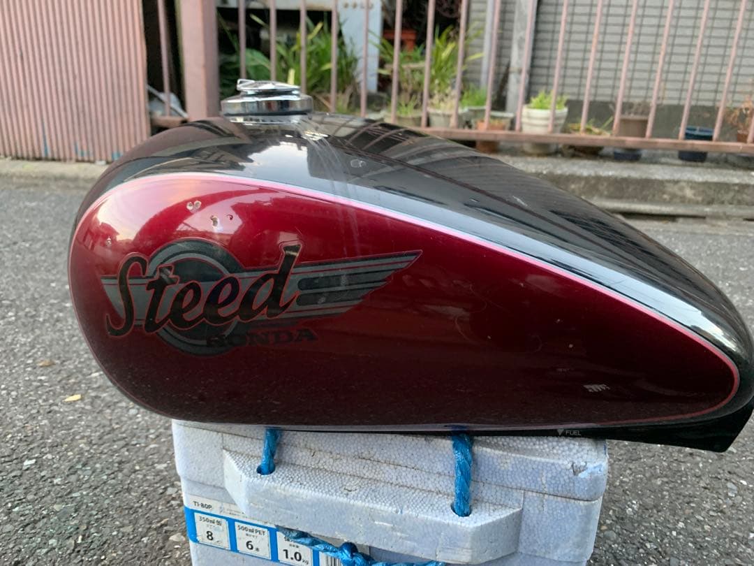 【タンク内サビゼロ】Honda Steed400 純正11Lタンク 黒赤