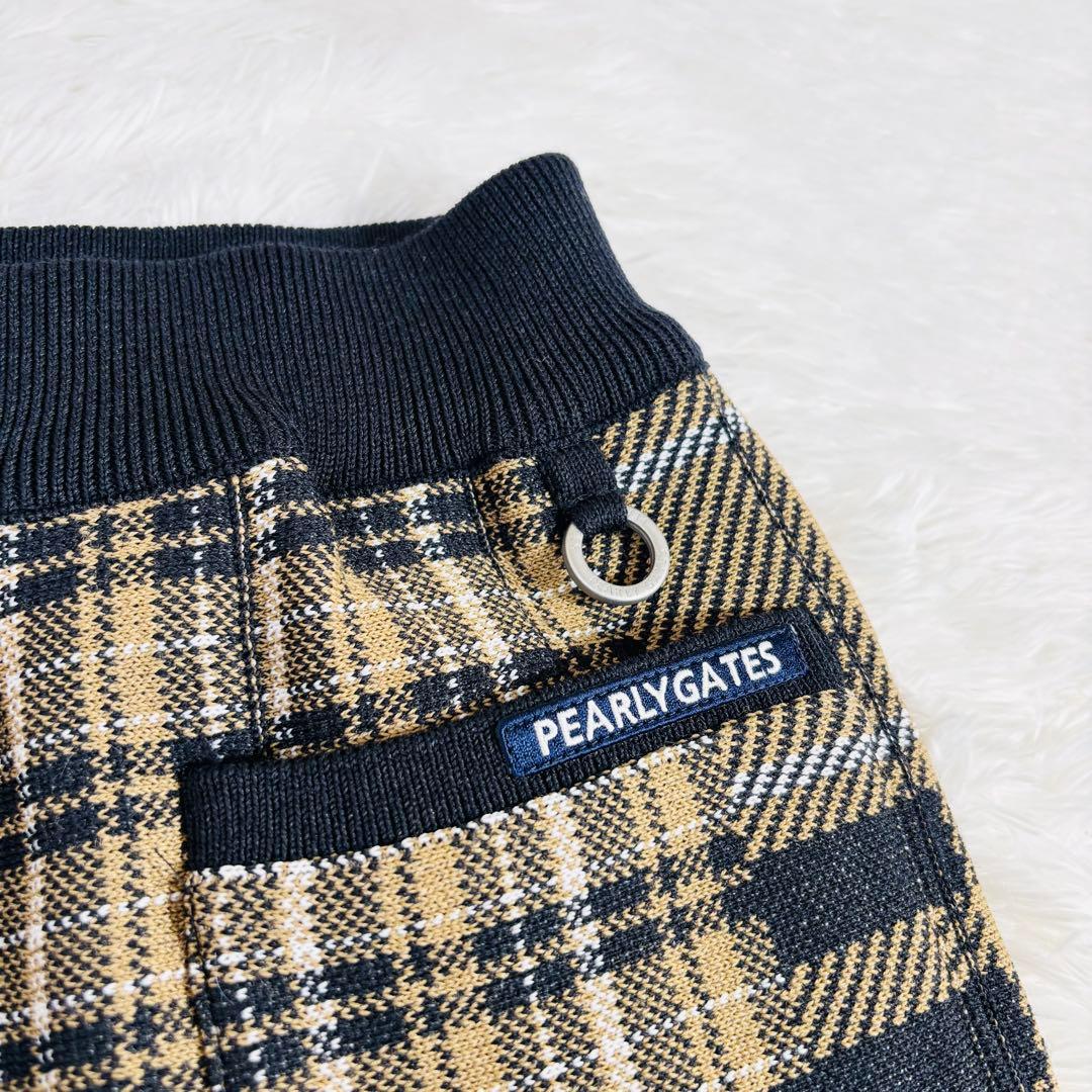 740 未使用級✨パーリーゲイツ ゴルフ プリーツスカート ニット チェック