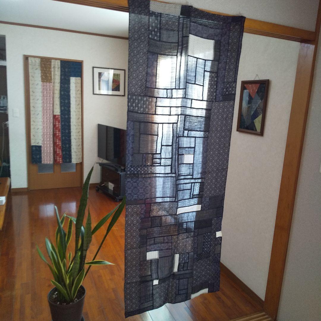 能登•近江•越後上布のポシャギ風タペストリー