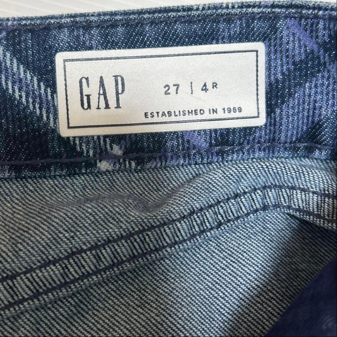 GAP デニムプレイドミニスカート 27 タグ付き未使用品