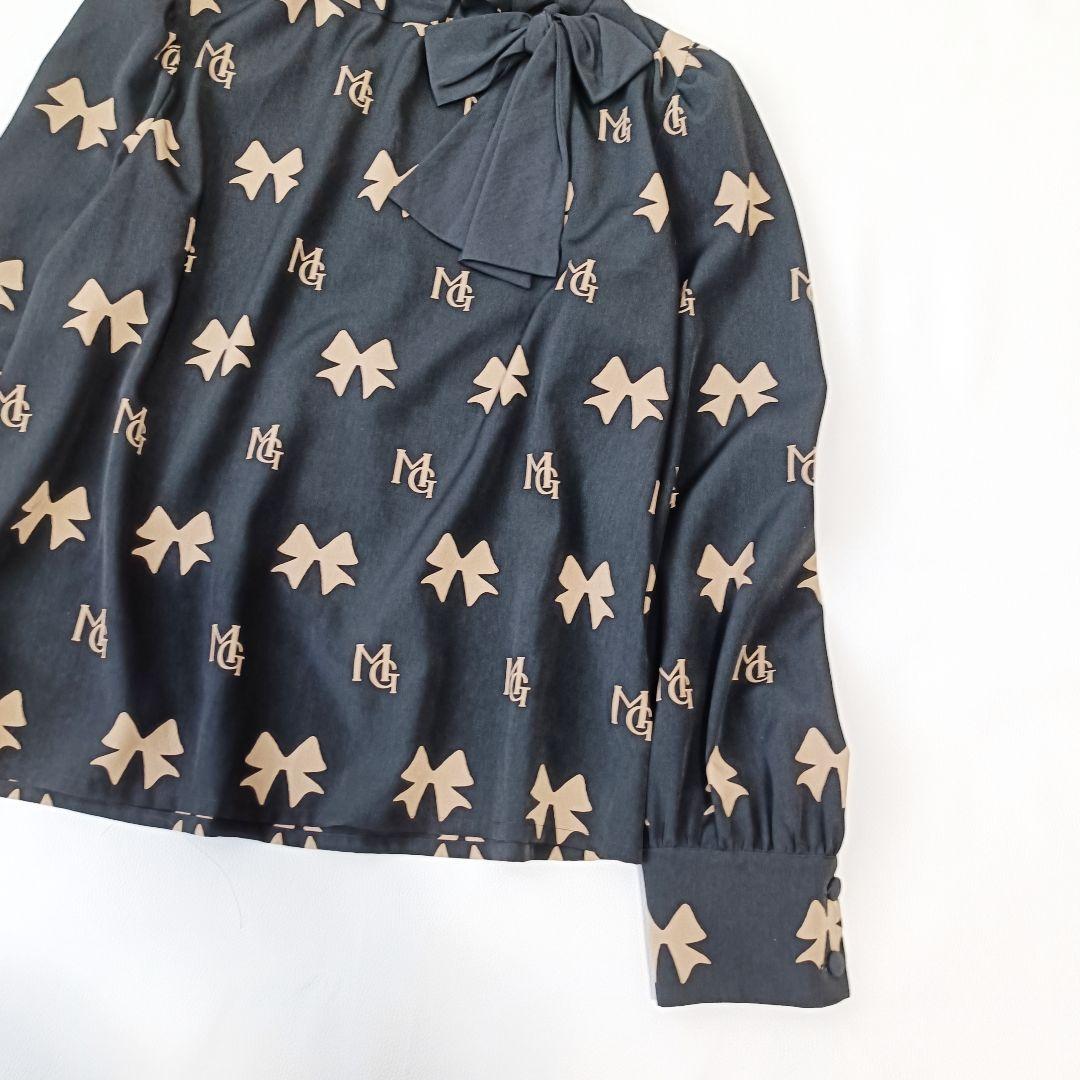 【エムズグレイシー/M’S GRACY】長袖ブラウス　リボン　ロゴ　近年モデル